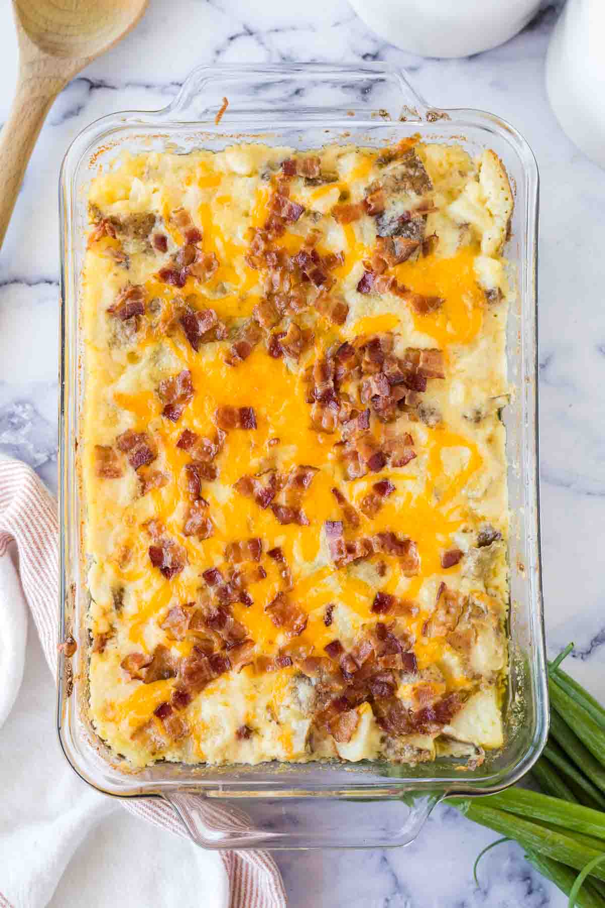 twice baked casserole in a dish