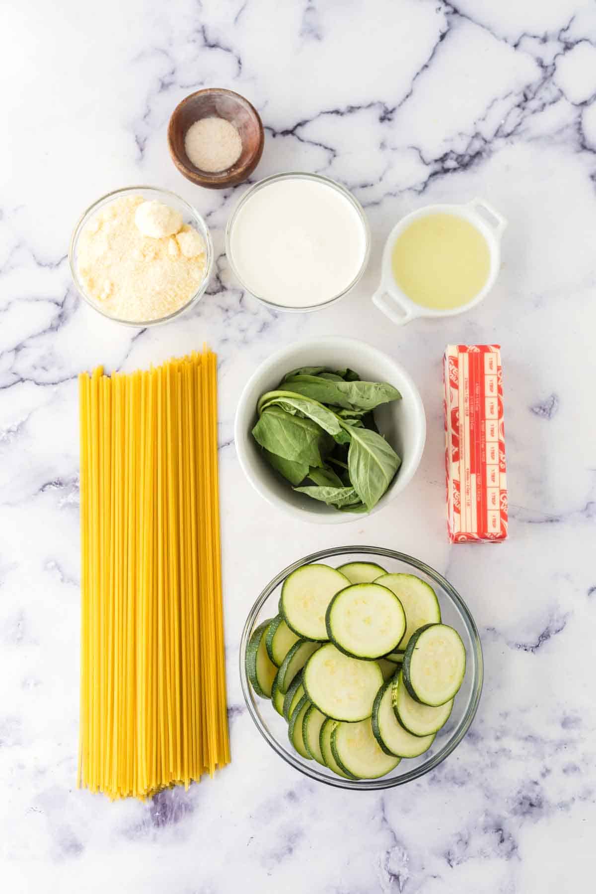 ingredients for zucchini pasta