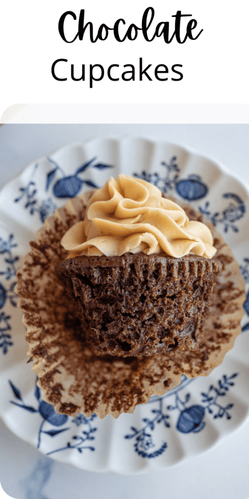 Close up look of a chocolate cupcake