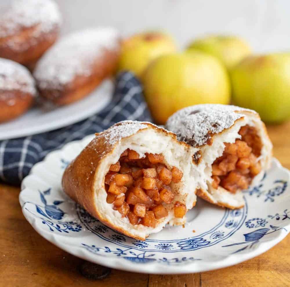 apple hand pies cut open and gilled with delicious small diced filling