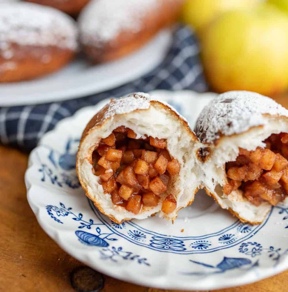 apple hand pies cut open and gilled with delicious small diced filling