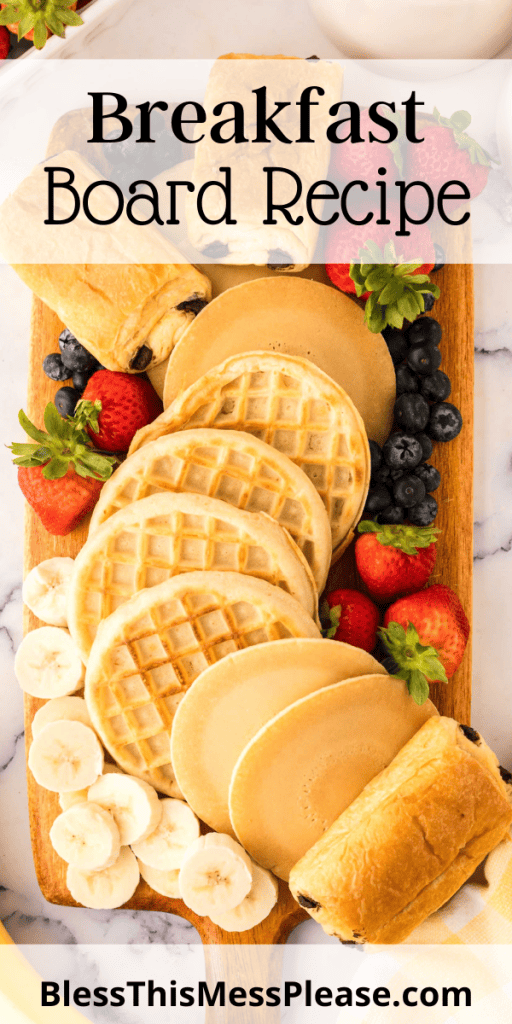 pin image with words that reads breakfast board recipe