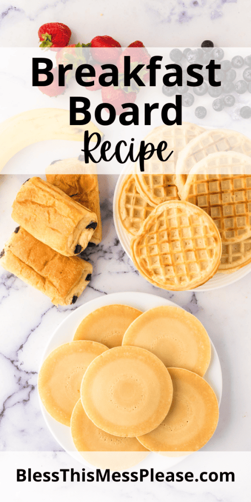 pin image with words that reads breakfast board recipe