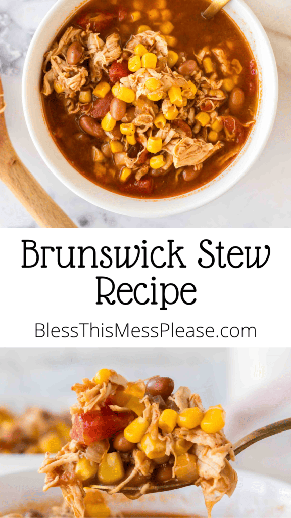 pin image for Brunswick stew recipe with words