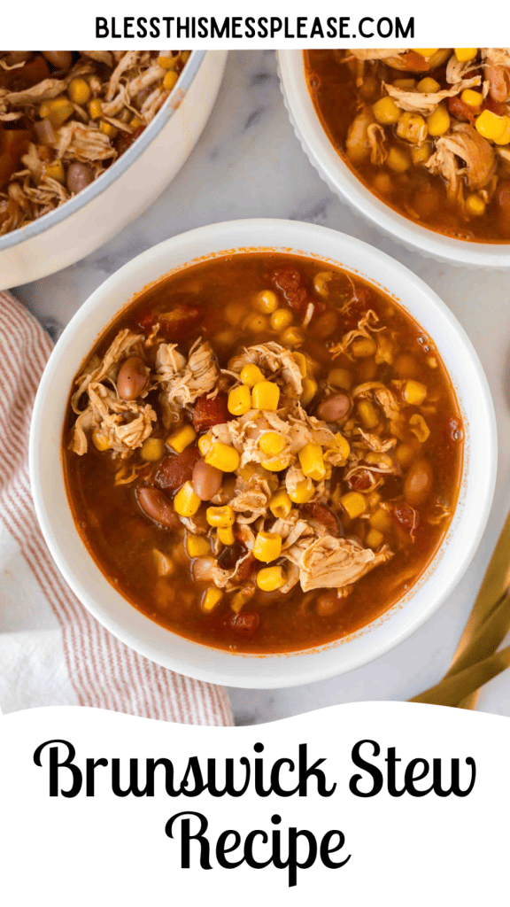 pin image for Brunswick stew recipe with words