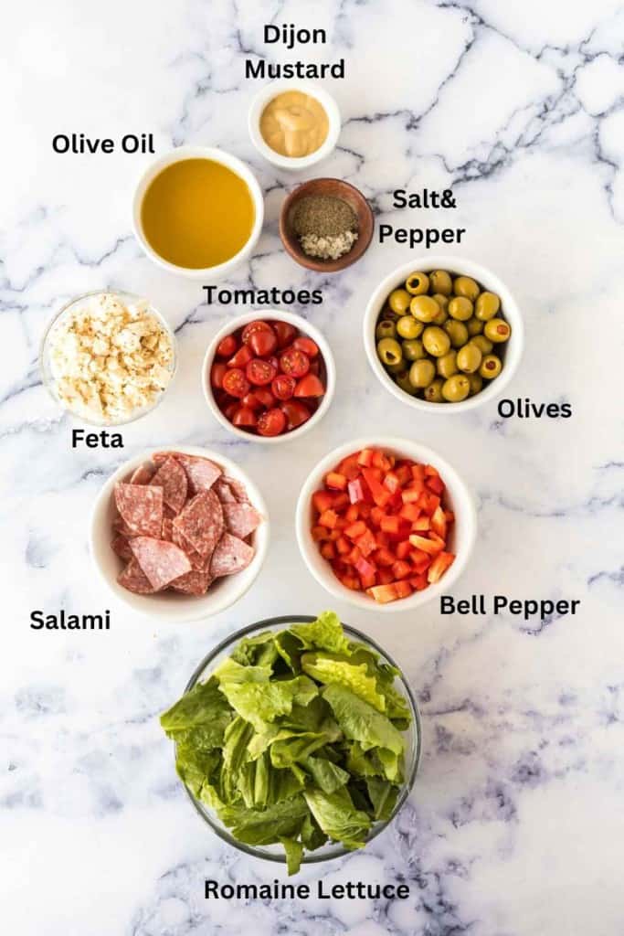 ingredients in separate bowls