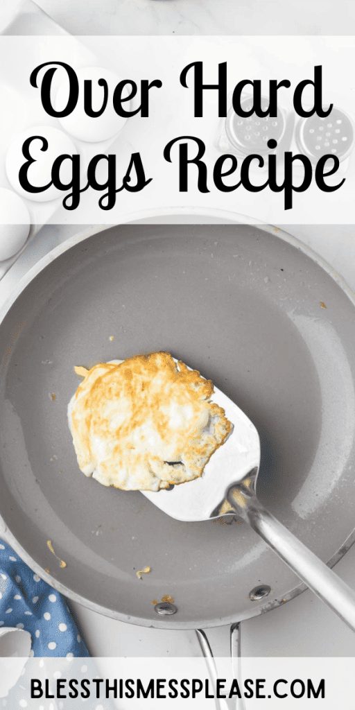 pintrest image with text that reads over hard eggs recipe