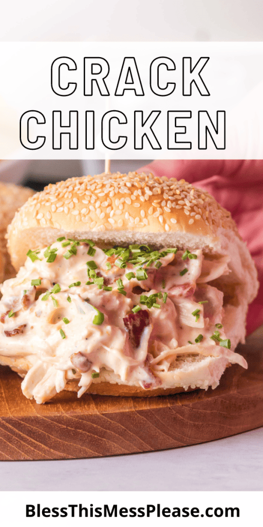 pintrest image with text that reads crack chicken recipe
