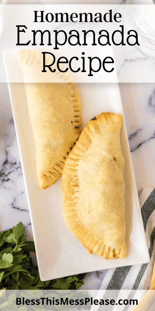 pintrest image with text that reads homemade empanada recipe