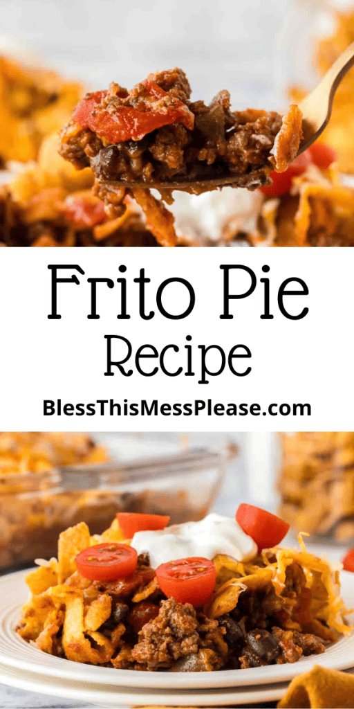 pintrest image with text that reads frito pie recipe