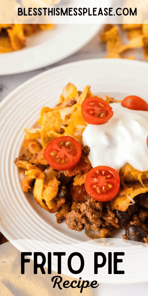 pintrest image with text that reads frito pie recipe