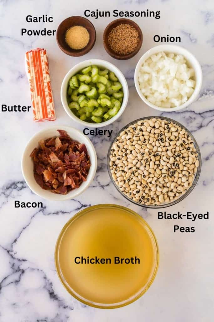 ingredients for black eyed peas