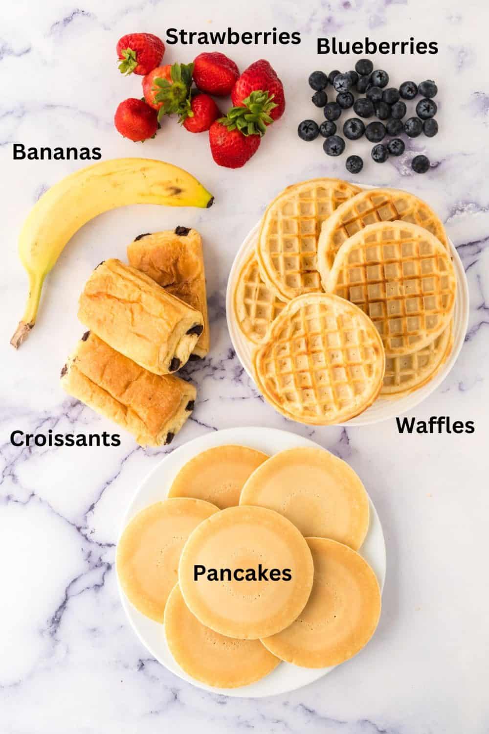 ingredients for breakfast charcuterie board