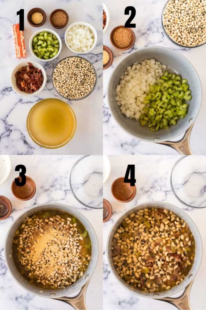 Process of how to make black-eyed peas.