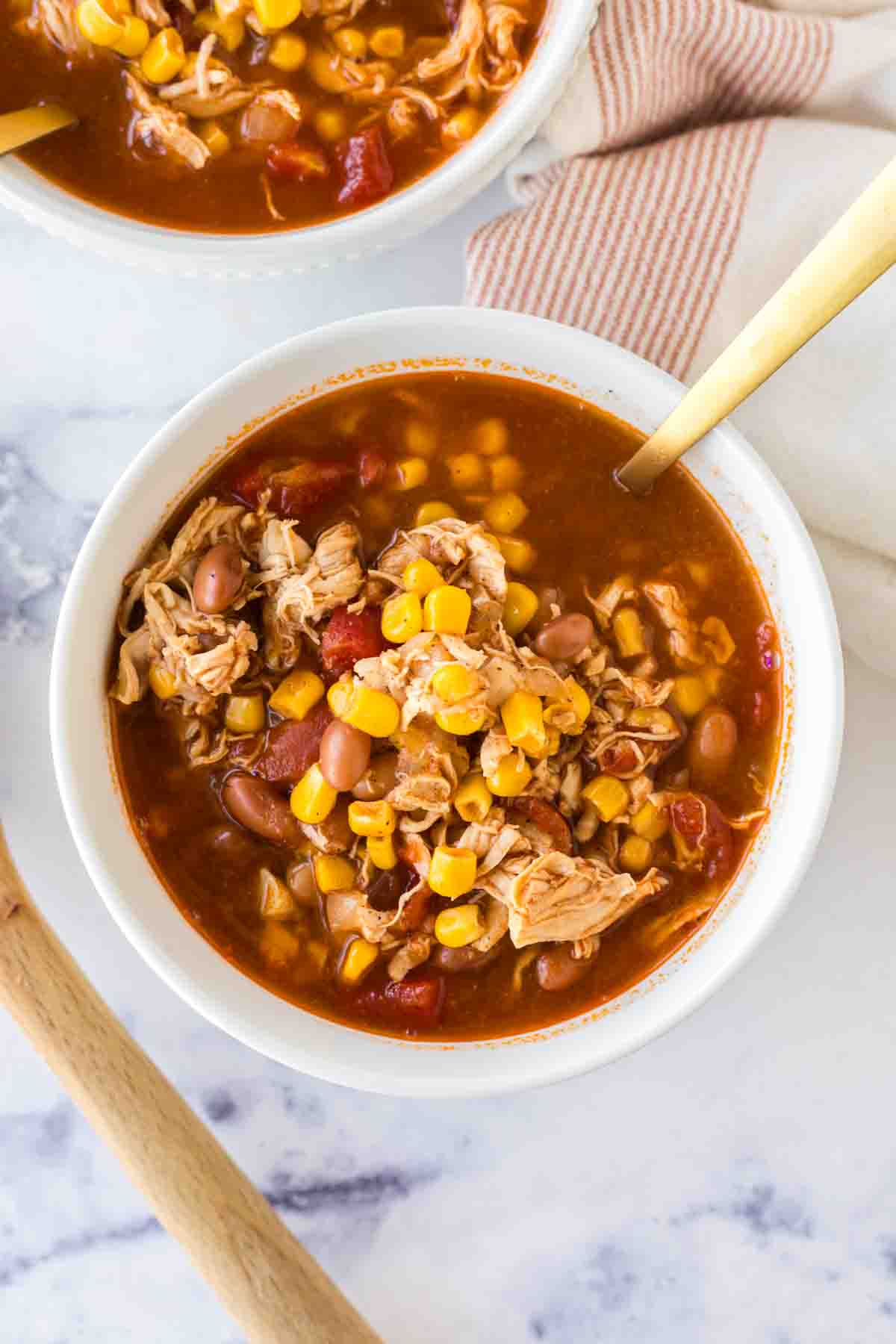 brunswick stew served in a white bowl