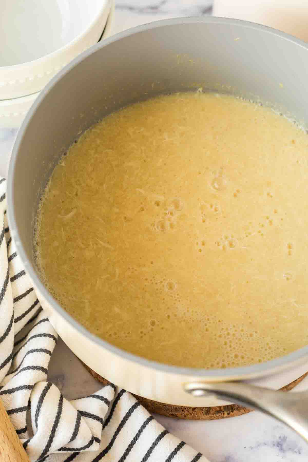 pan with egg drop soup
