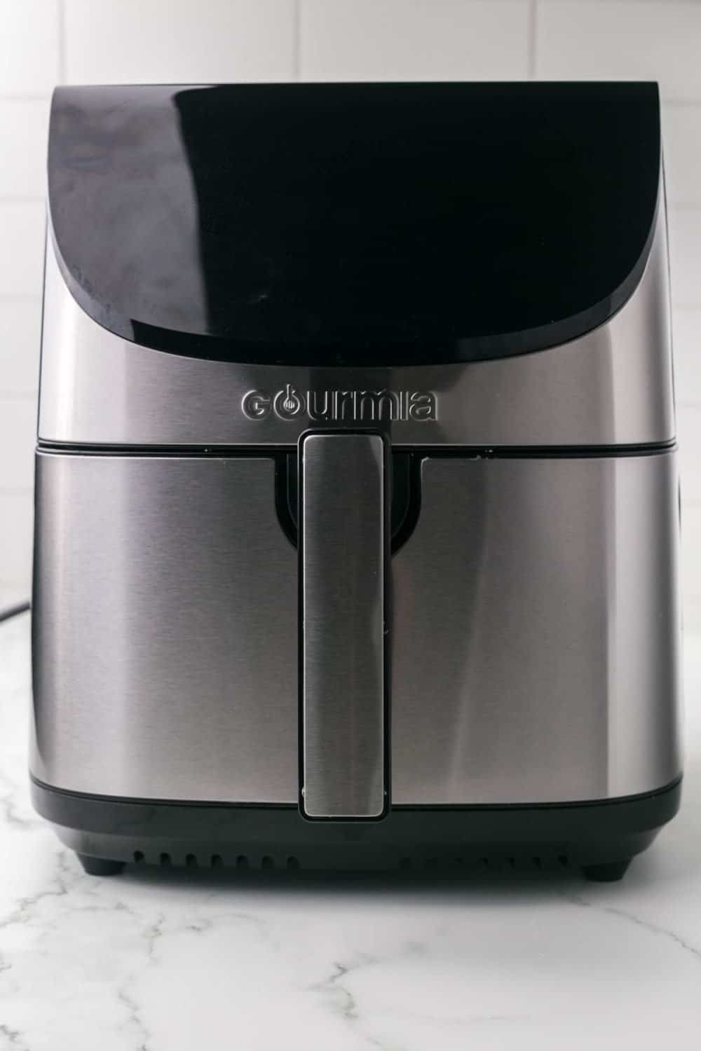 image of a clean stainless steel air fryer