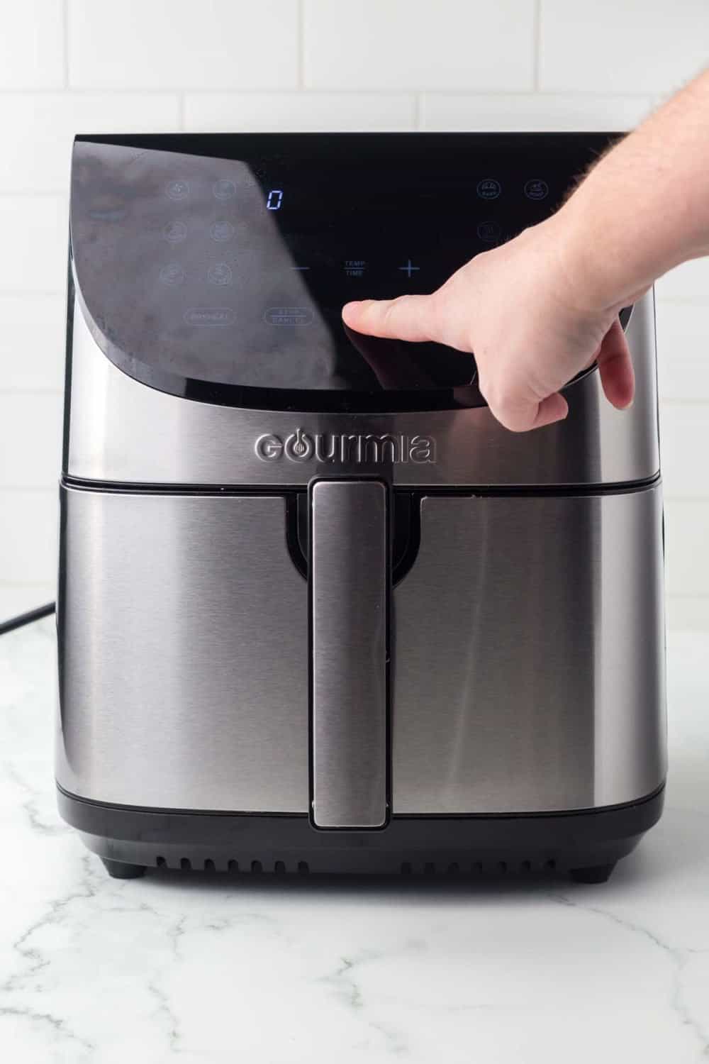 image of a clean stainless steel air fryer