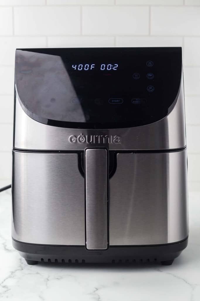image of a clean stainless steel air fryer