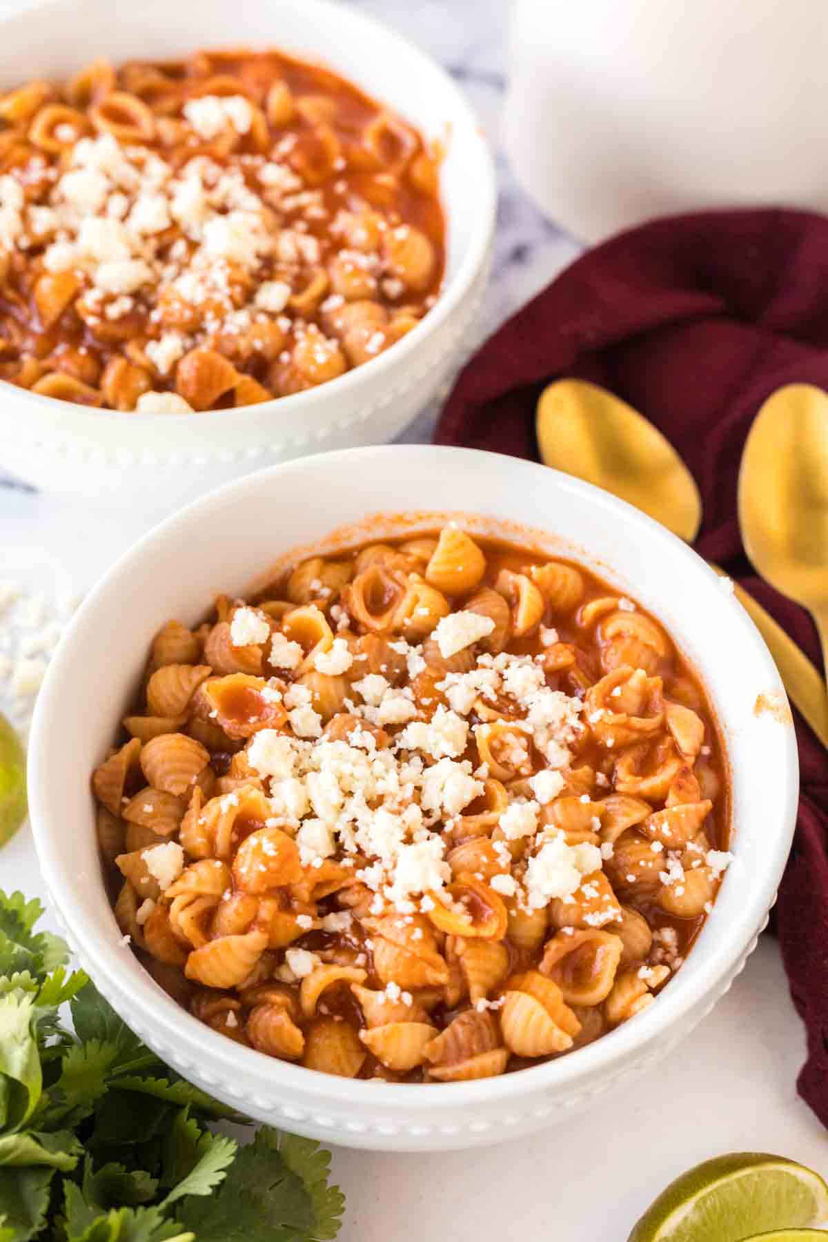 white bowl with a serving of sopitas recipe