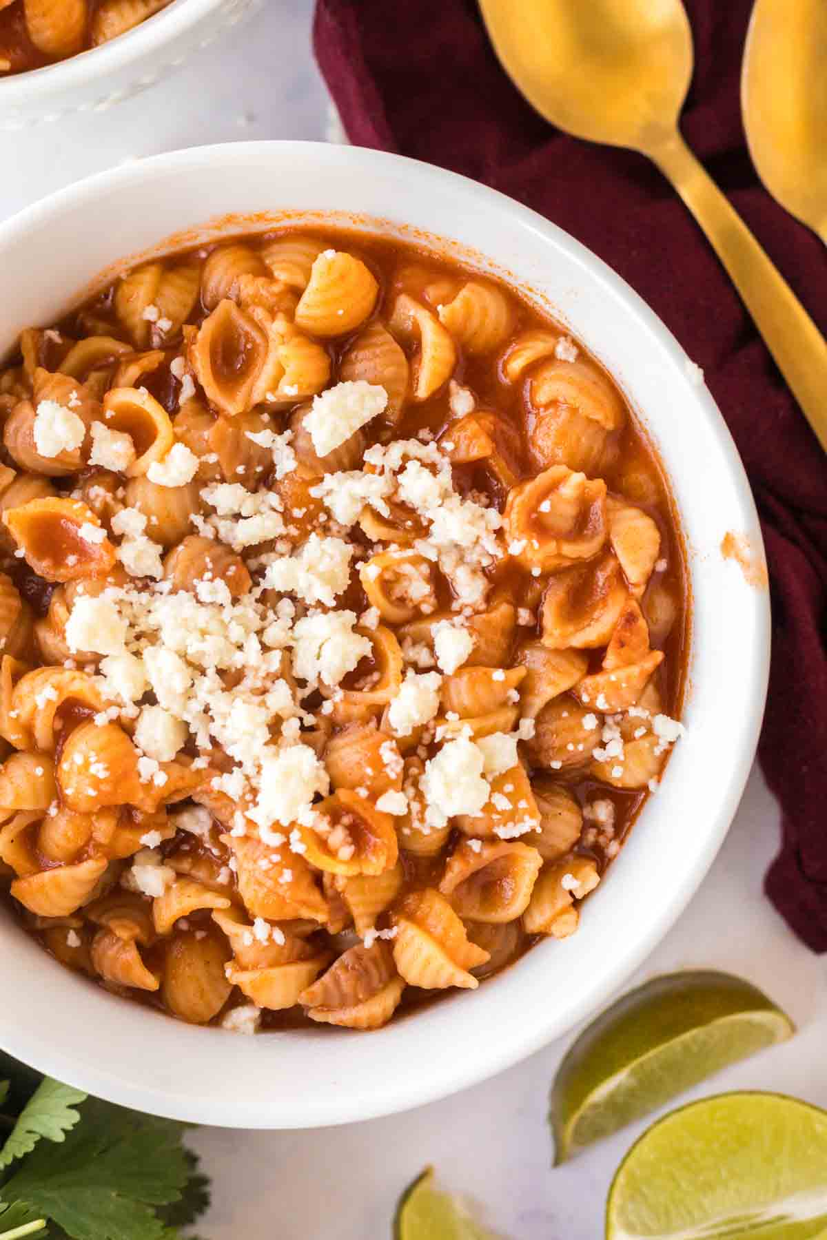 white bowl with a serving of sopitas recipe