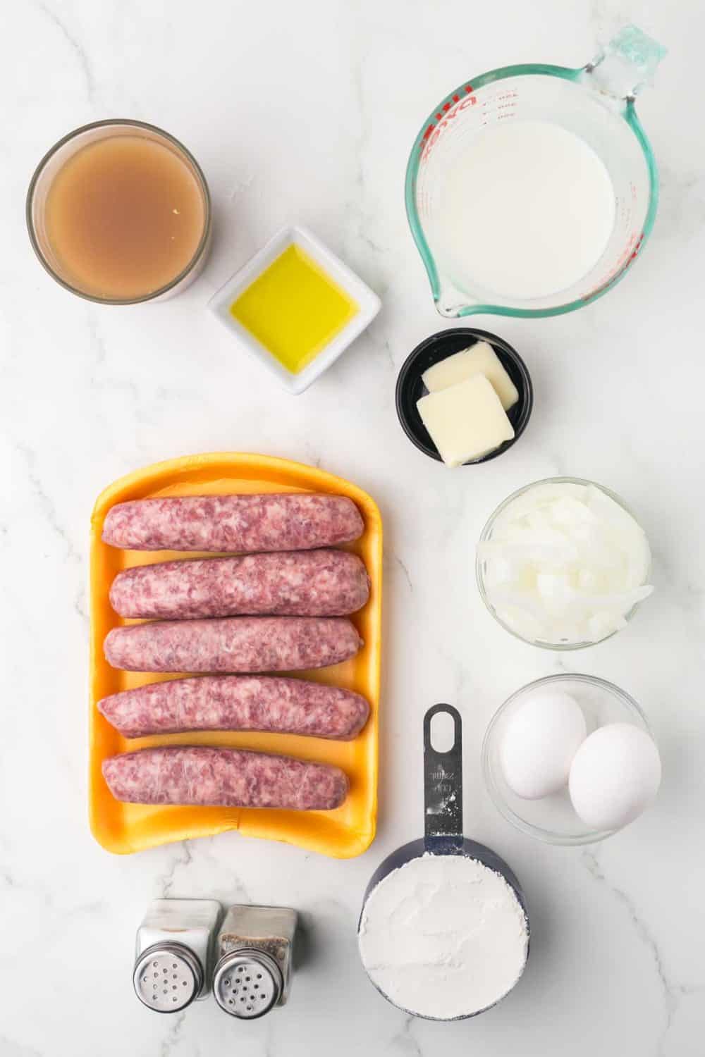 raw ingredients for toad in a hole