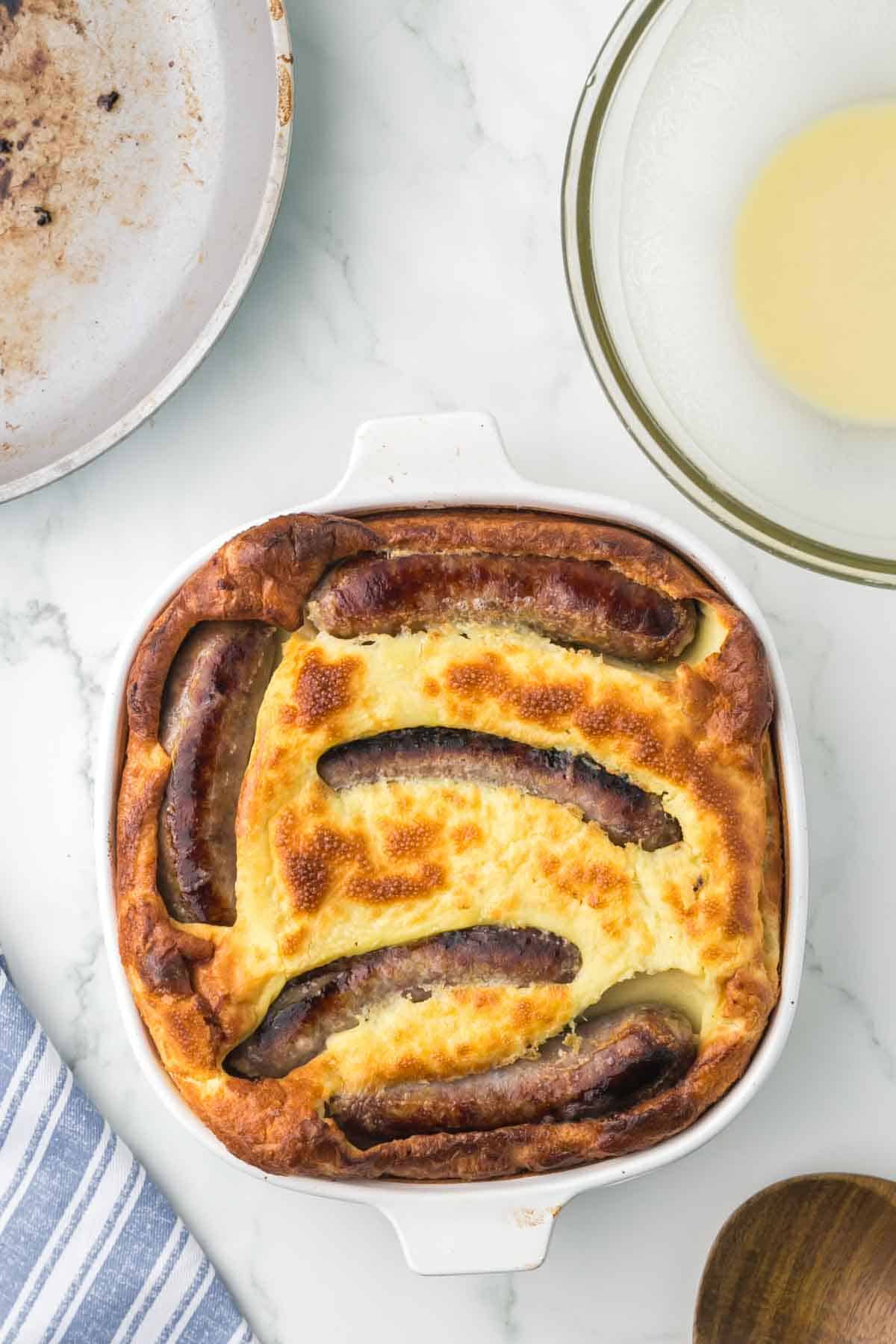 baked dish with toad in a hole recipe