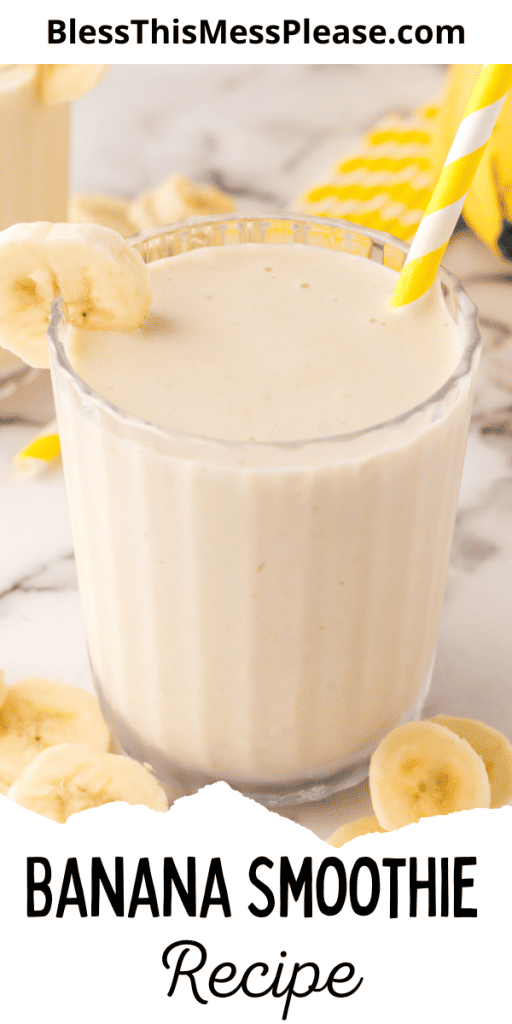 Pinterest post with text that reads banana smoothie