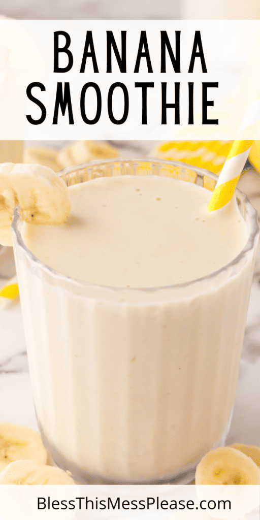 Pinterest post with text that reads banana smoothie