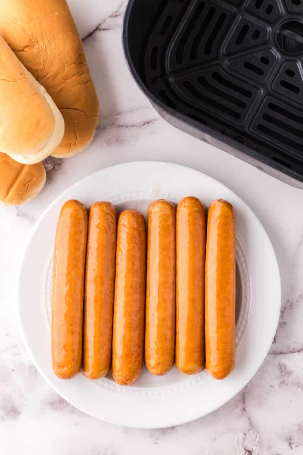 air fryer brats on a plate