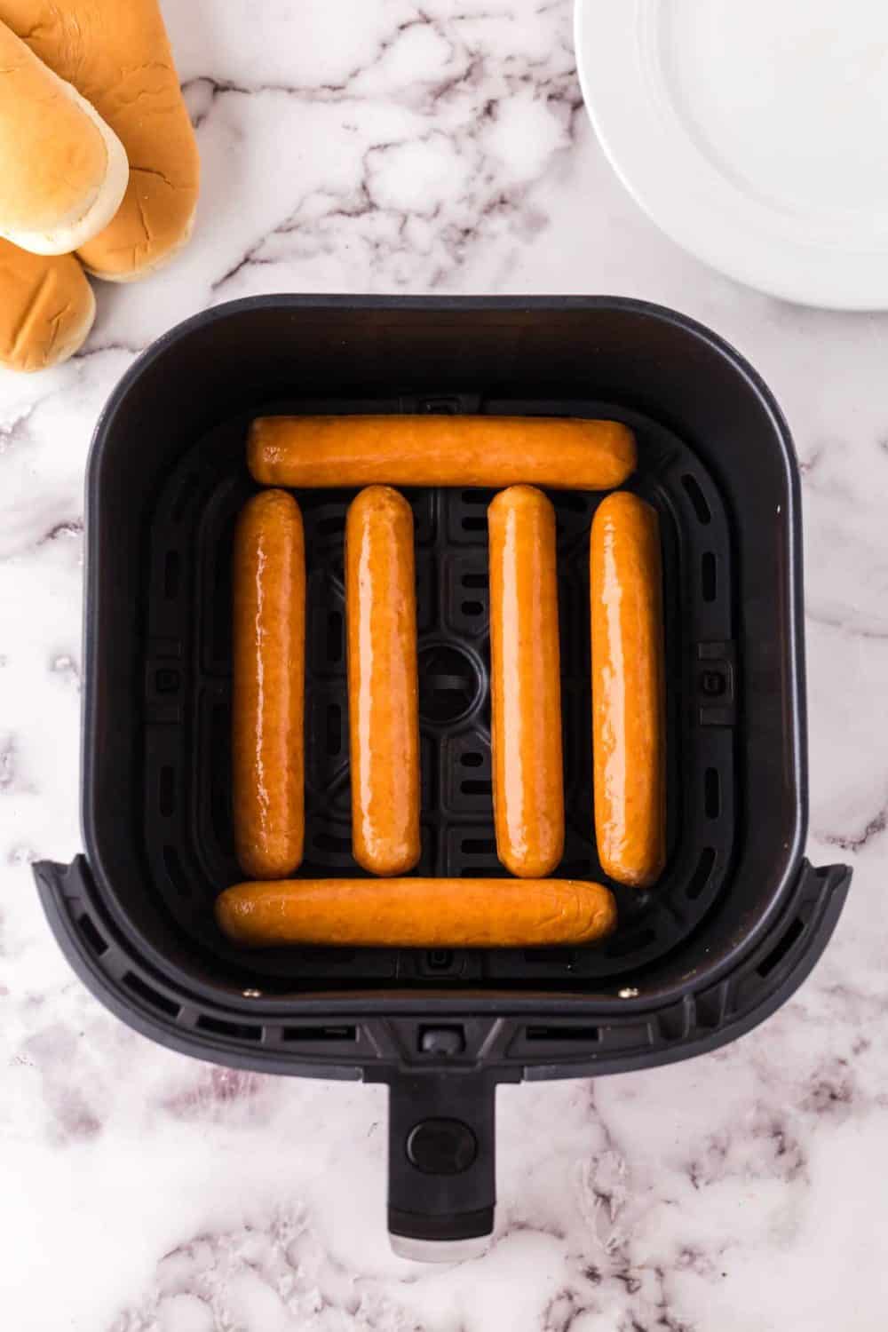 air fryer brats in the basket