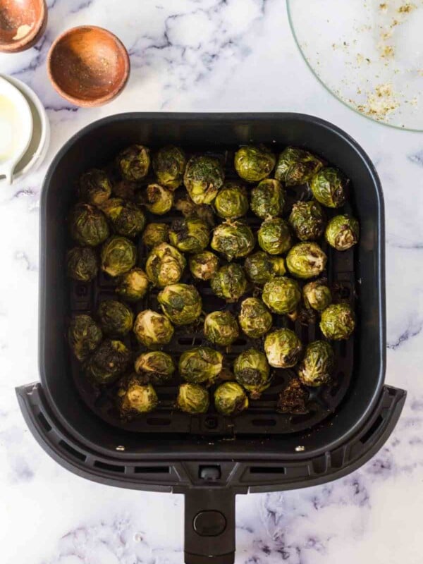 baked brussel sprouts in the air fryer