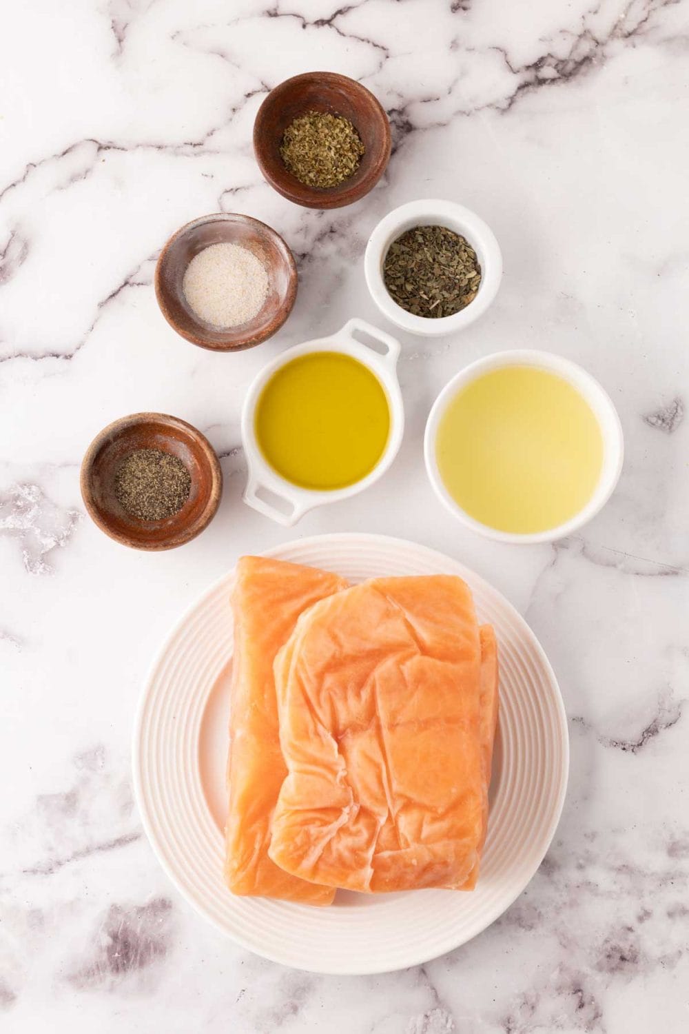 raw ingredients for baked salmon recipe