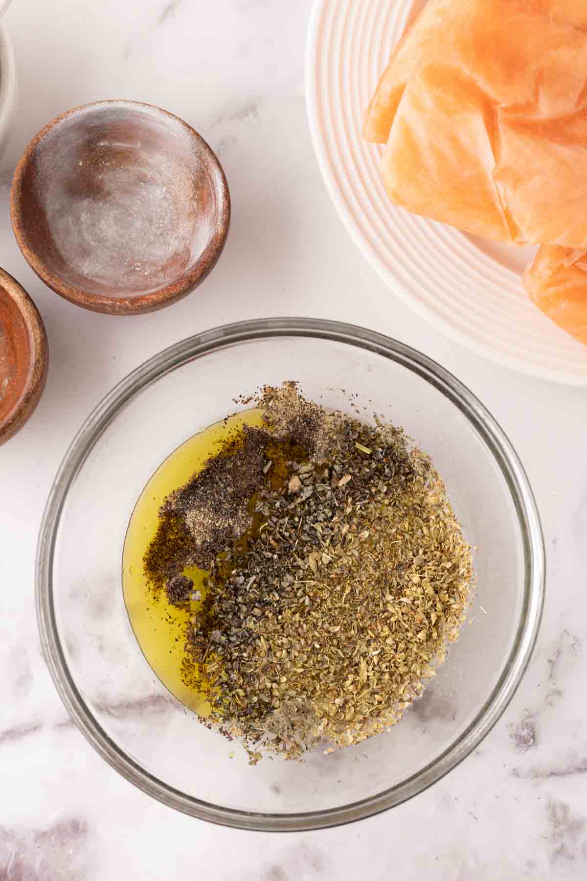 raw ingredients and spices for baked salmon recipe