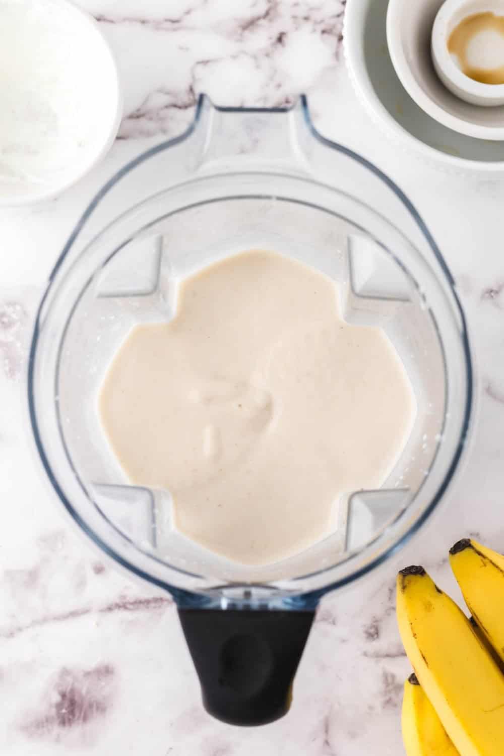 Blended banana smoothie