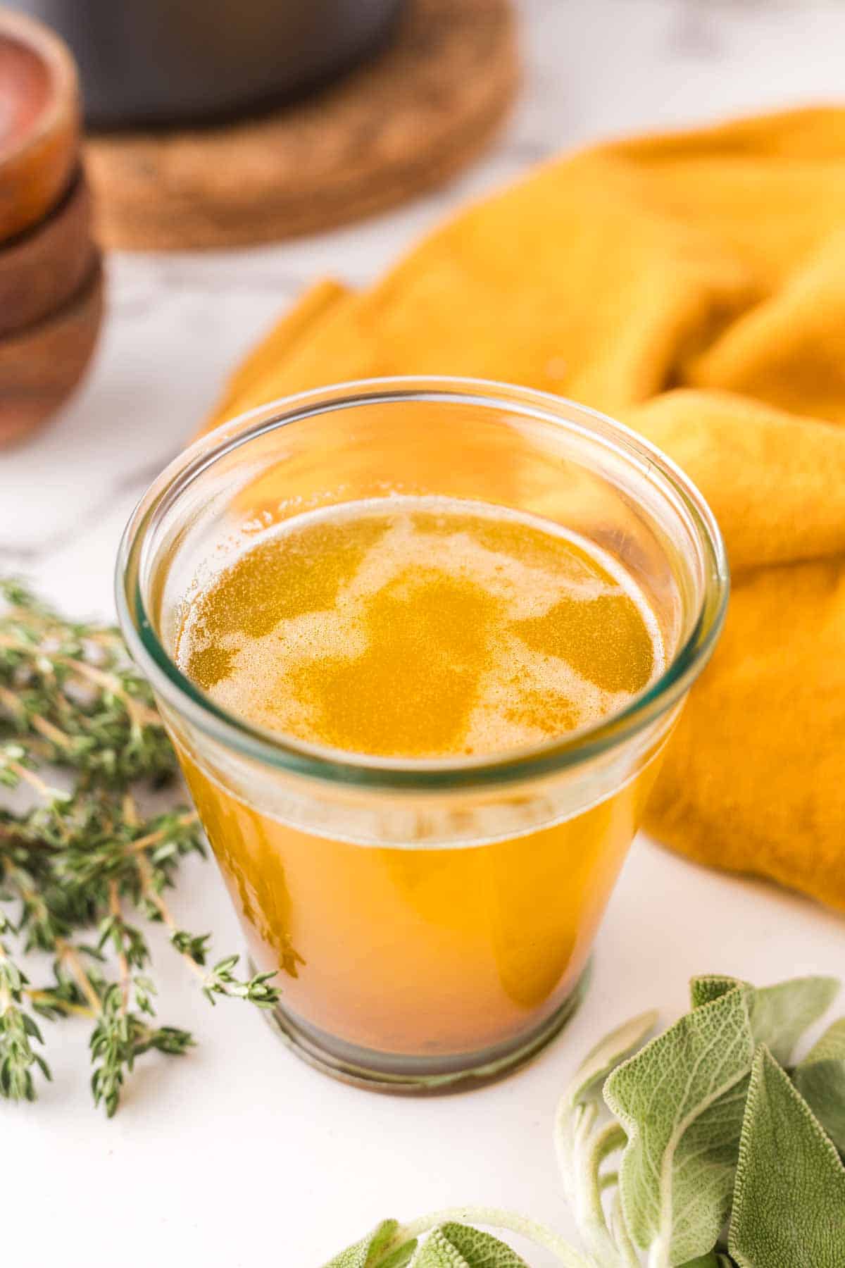 brown butter sauce in a glass jar