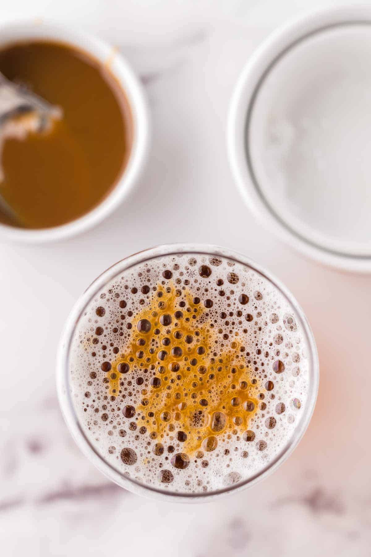 Butterbeer in a glass.