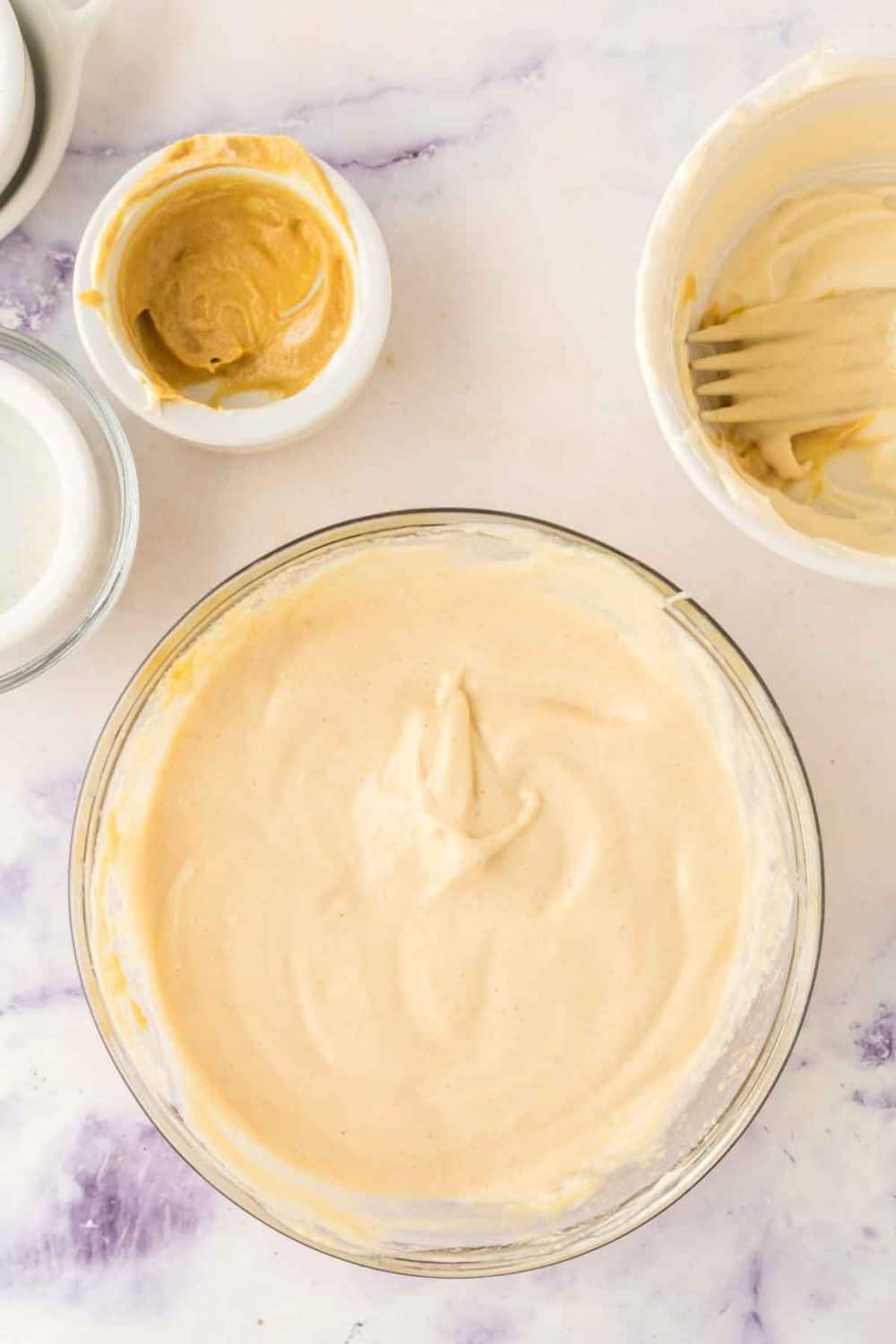 clear mixing bowl for caesar dressing recipe ingredients