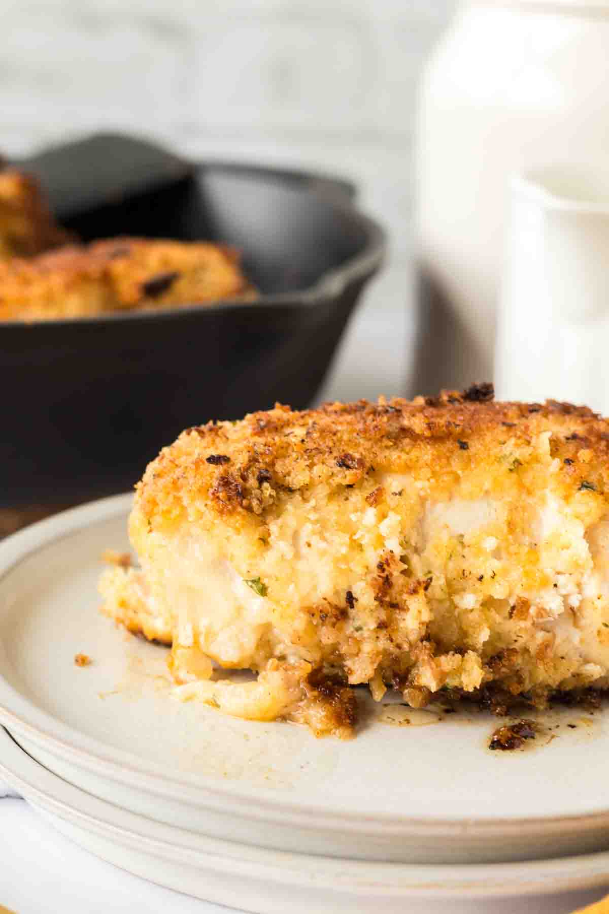 chicken cordon bleu roll browned to a golden crunchy