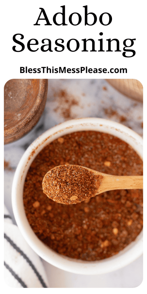 Pinterest Image that matches the text which reads Adobo Seasoning Recipe