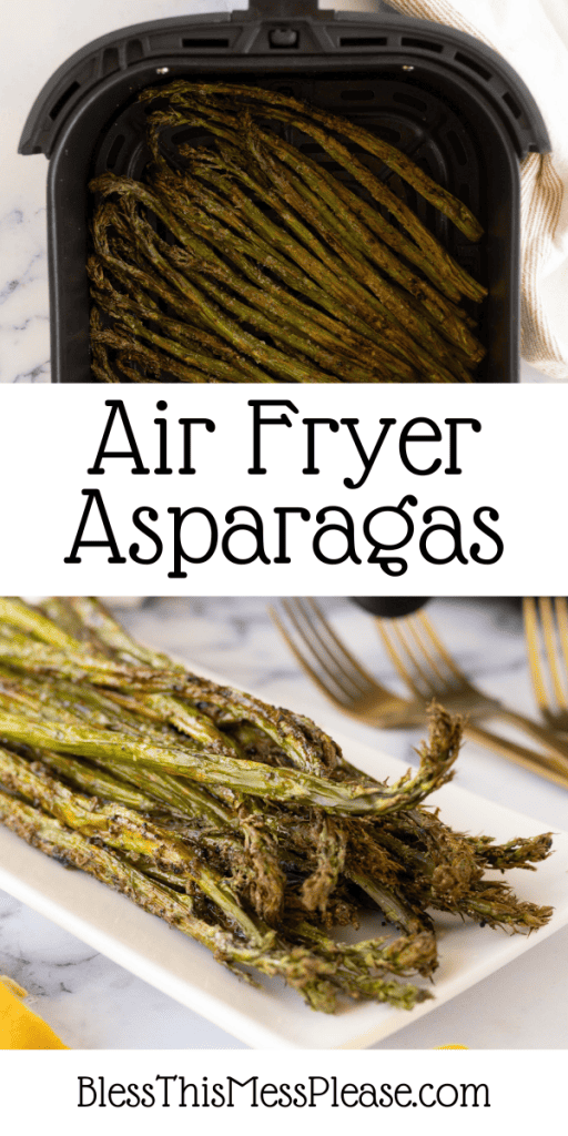 Pinterest Image that matches the text which reads Air Fryer Asparagas Recipe