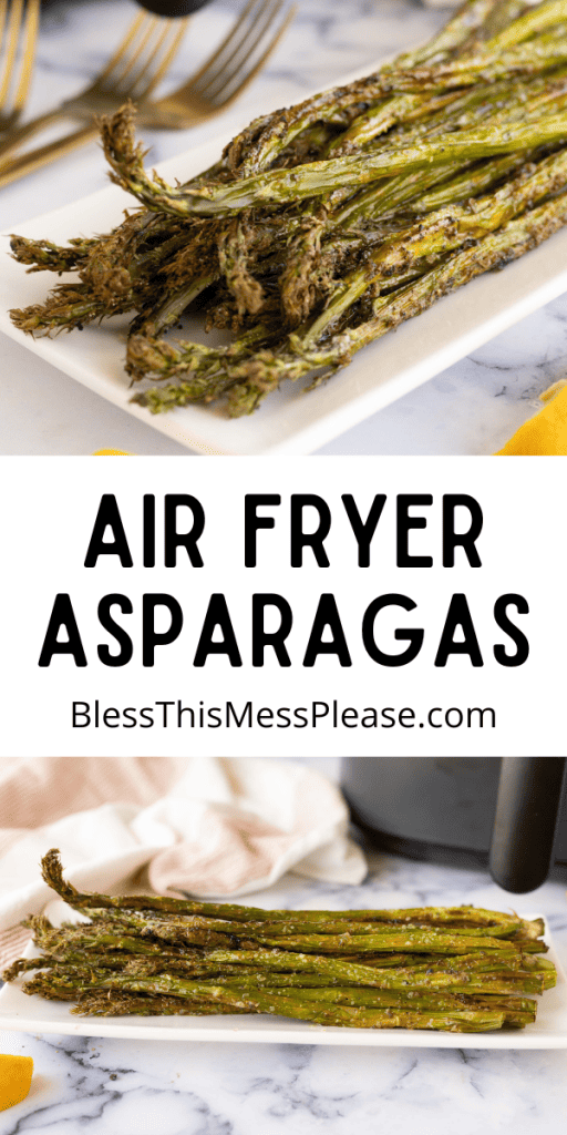 Pinterest Image that matches the text which reads Air Fryer Asparagas Recipe