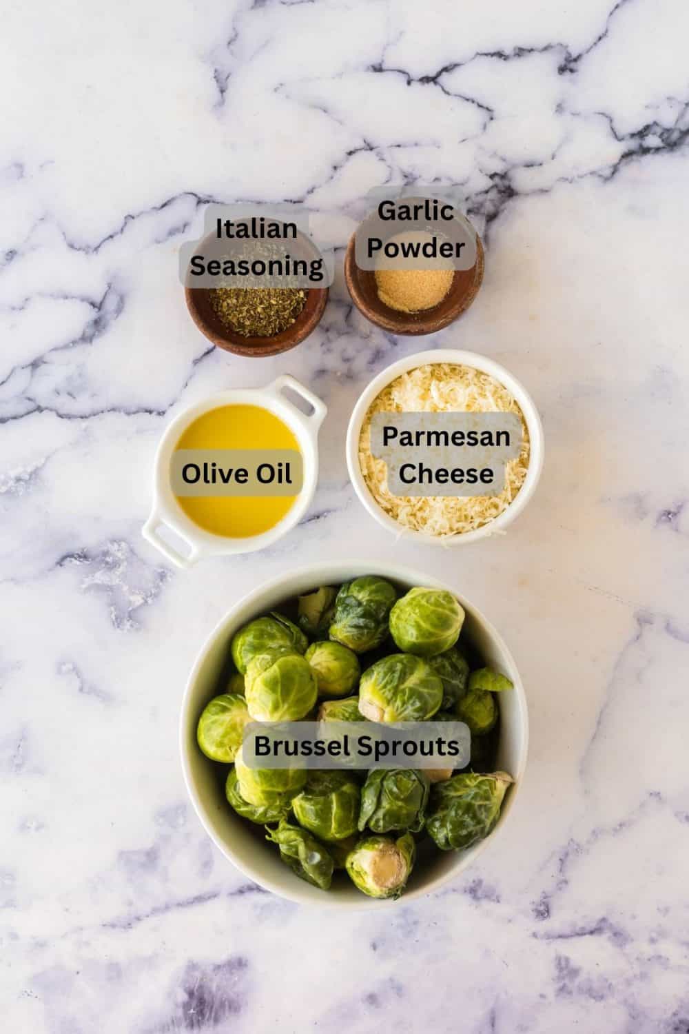 Ingredients for making air fryer brussel sprouts