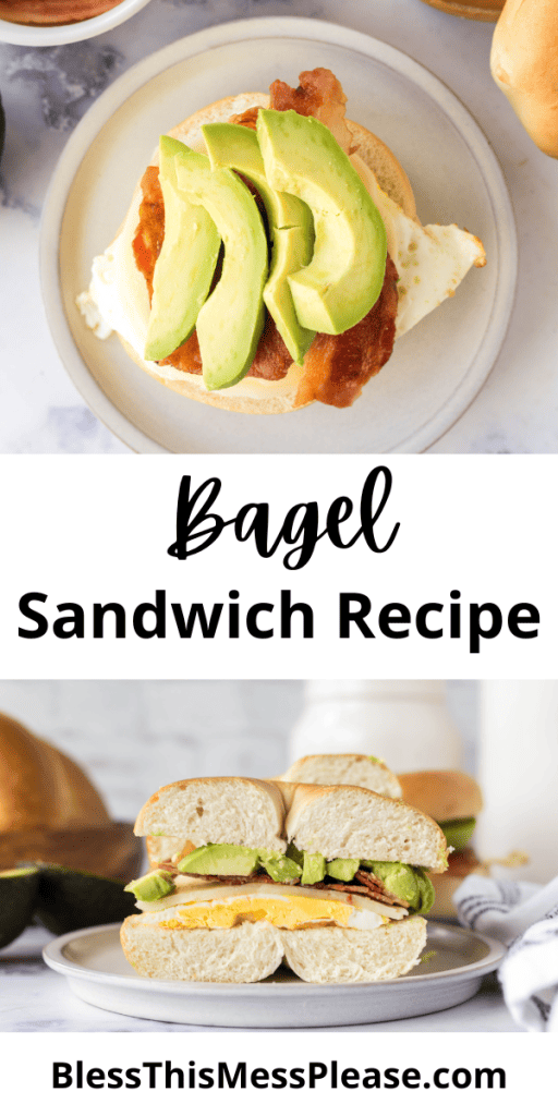 Pinterest Image that matches the text which reads Bagel Sandwich Recipe