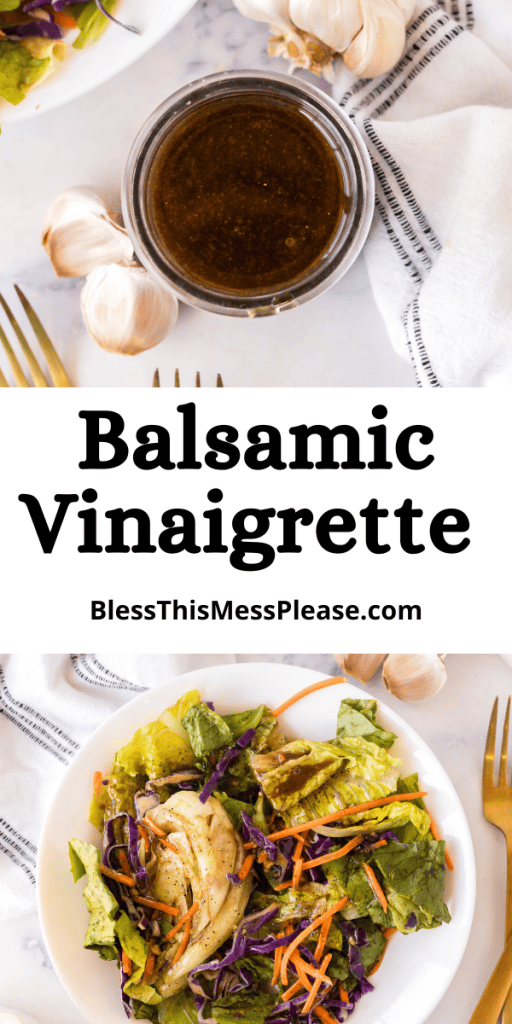 Pinterest Image that matches the text which reads Balsamic Vinaigrette Recipe