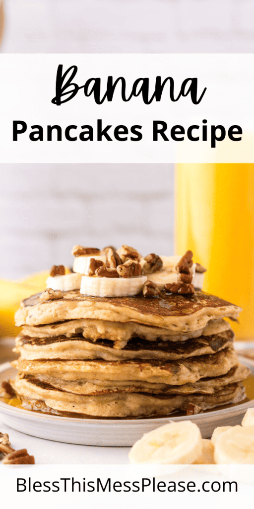 Pinterest Image that matches the text which reads Banana Pancakes Recipe