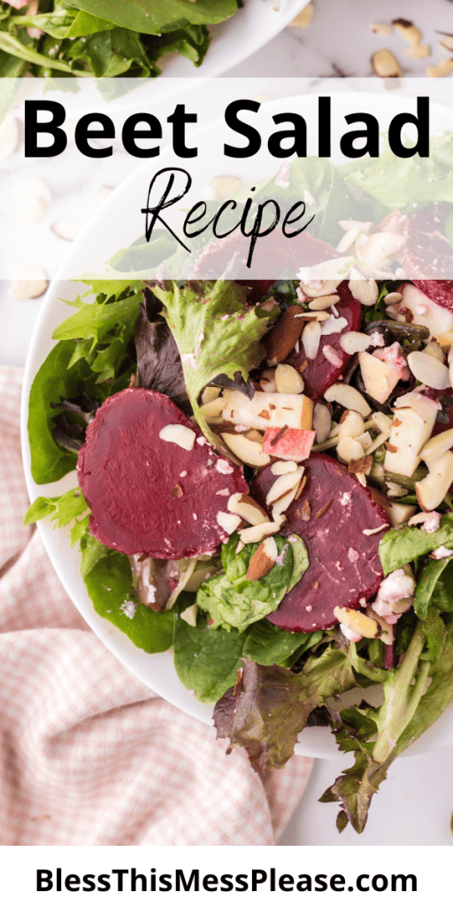 Pinterest pin with text that reads Beet Salad Recipe.