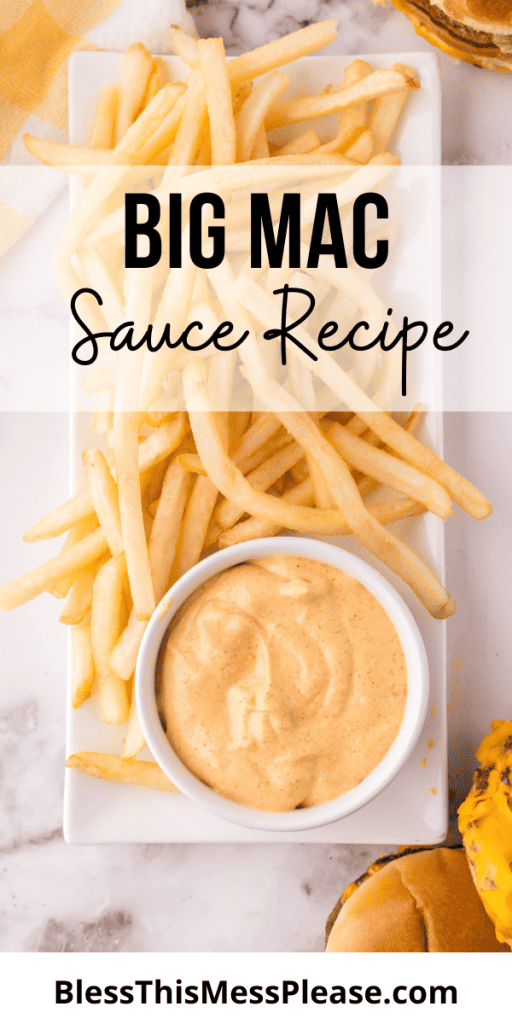 Pinterest Image that matches the text which reads Big Mac Sauce Recipe