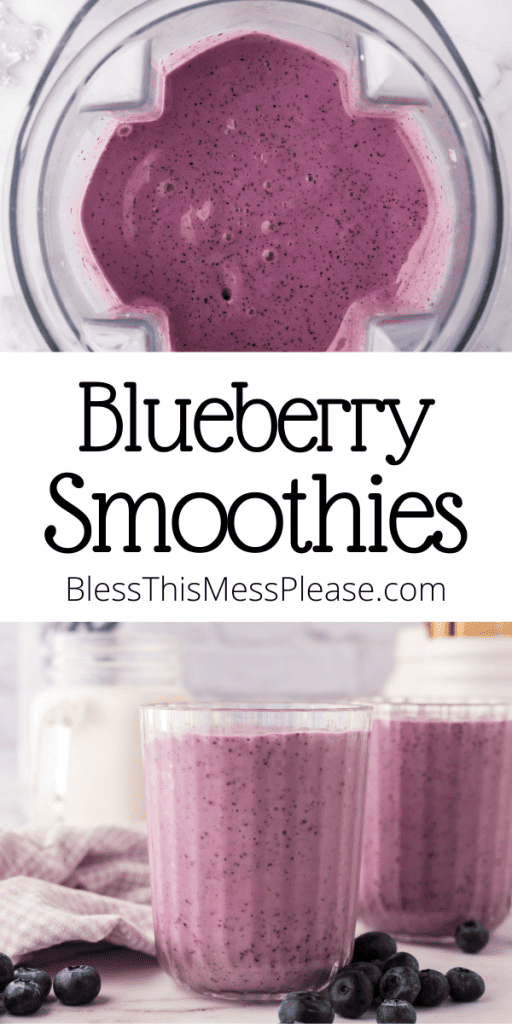 Pinterest Image that matches the text which reads Blueberry Smoothie Recipe