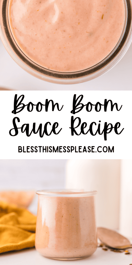 Pinterest Image that matches the text which reads Boom Boom Sauce Recipe